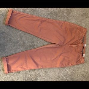 Women GAP Factory Girlfriend Chino cuffed Salmon pants, size 14